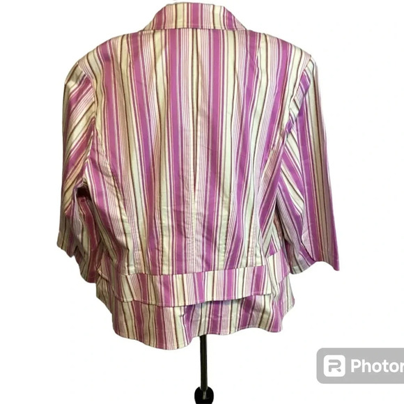Lane Bryant blazer lavender stripe 3/4 sleeves summer office wear causal… - Picture 6 of 10